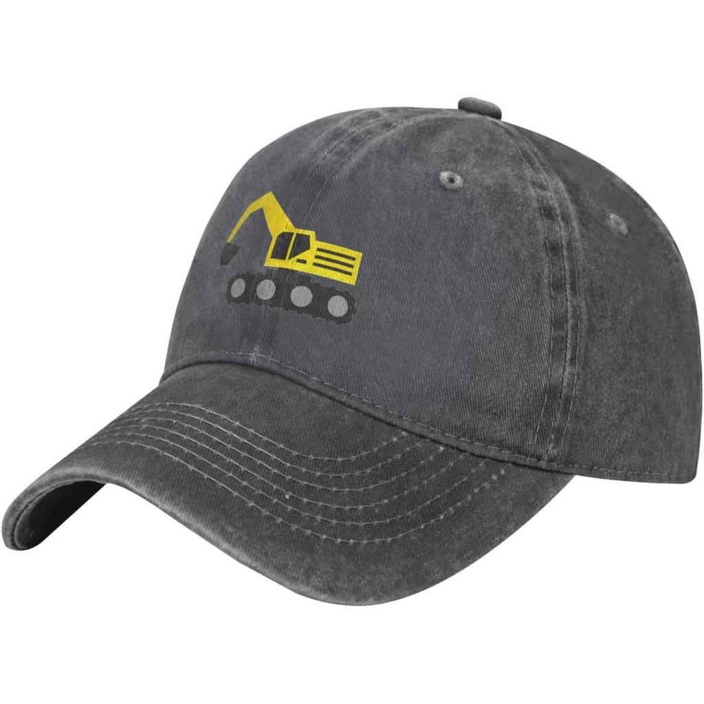 Bagger Grafik Gewaschene Baseballkappe Atmungsaktive Baumwolle Verstellbar Outdoor Golfhut für Unisex