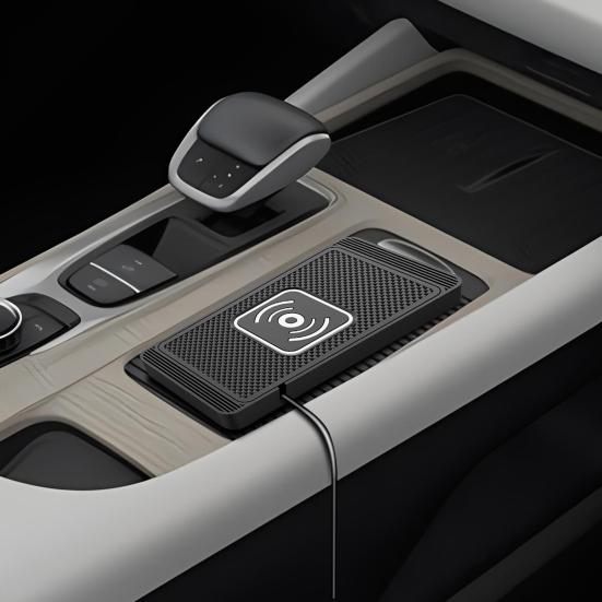 Base di ricarica wireless per auto 15W Ricarica rapida Stabile Antiscivolo Silicone Base di ricarica per telefono Strada sconnessa Base di ricarica per telefoni Accessori per auto