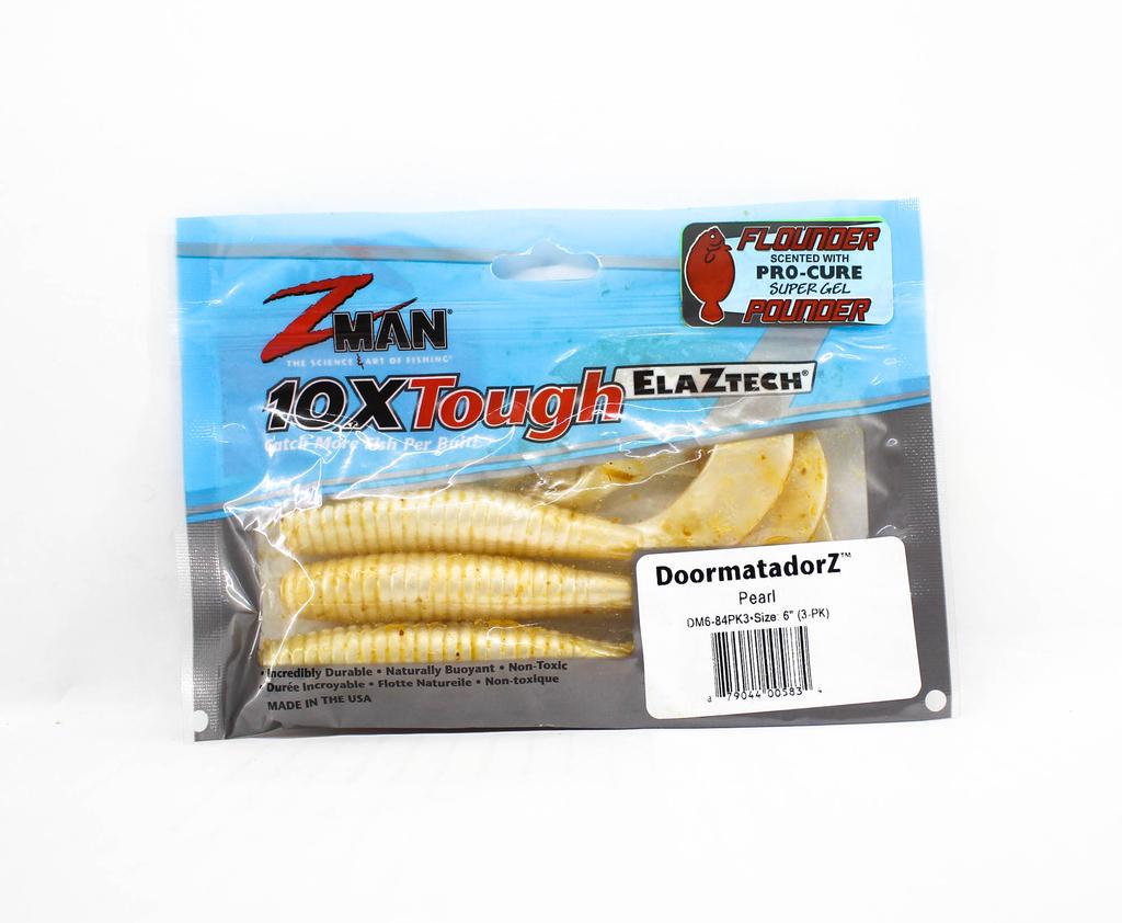 Zman Soft Lure DoormatadorZ 6 Inch 3/Pack Pearl (5834)
