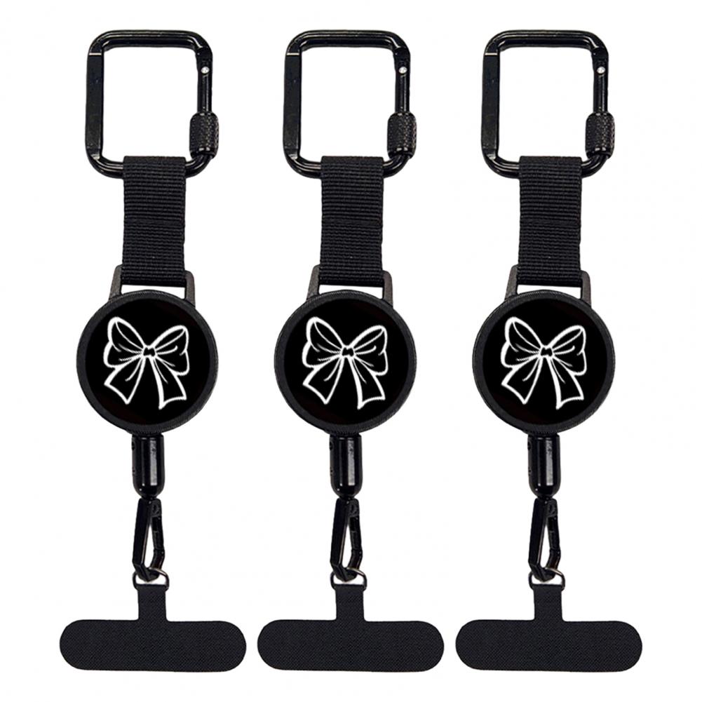 Stainless Steel Phone Holder Mobile Phone Retractable Holder with 60cm Cord Heavy Duty Keychain with Magnetic Closure Carabiner