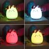 Soft rabbit lamp with remote control Silicone for children multicolor USB