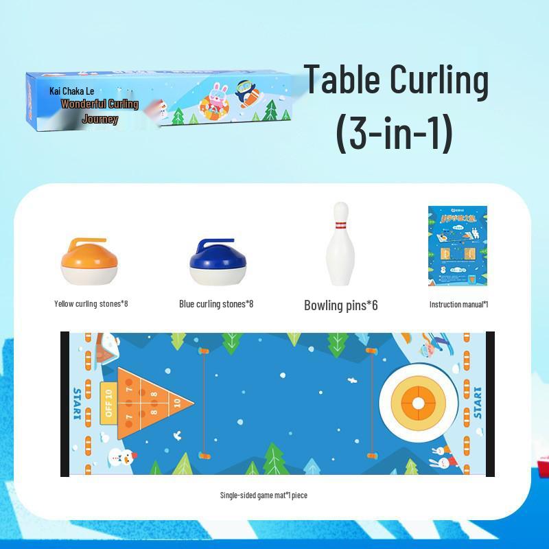 Desktop Mini Curling Toy for Toddlers & Kids - Educational Game for Tabletop Curling Competitions