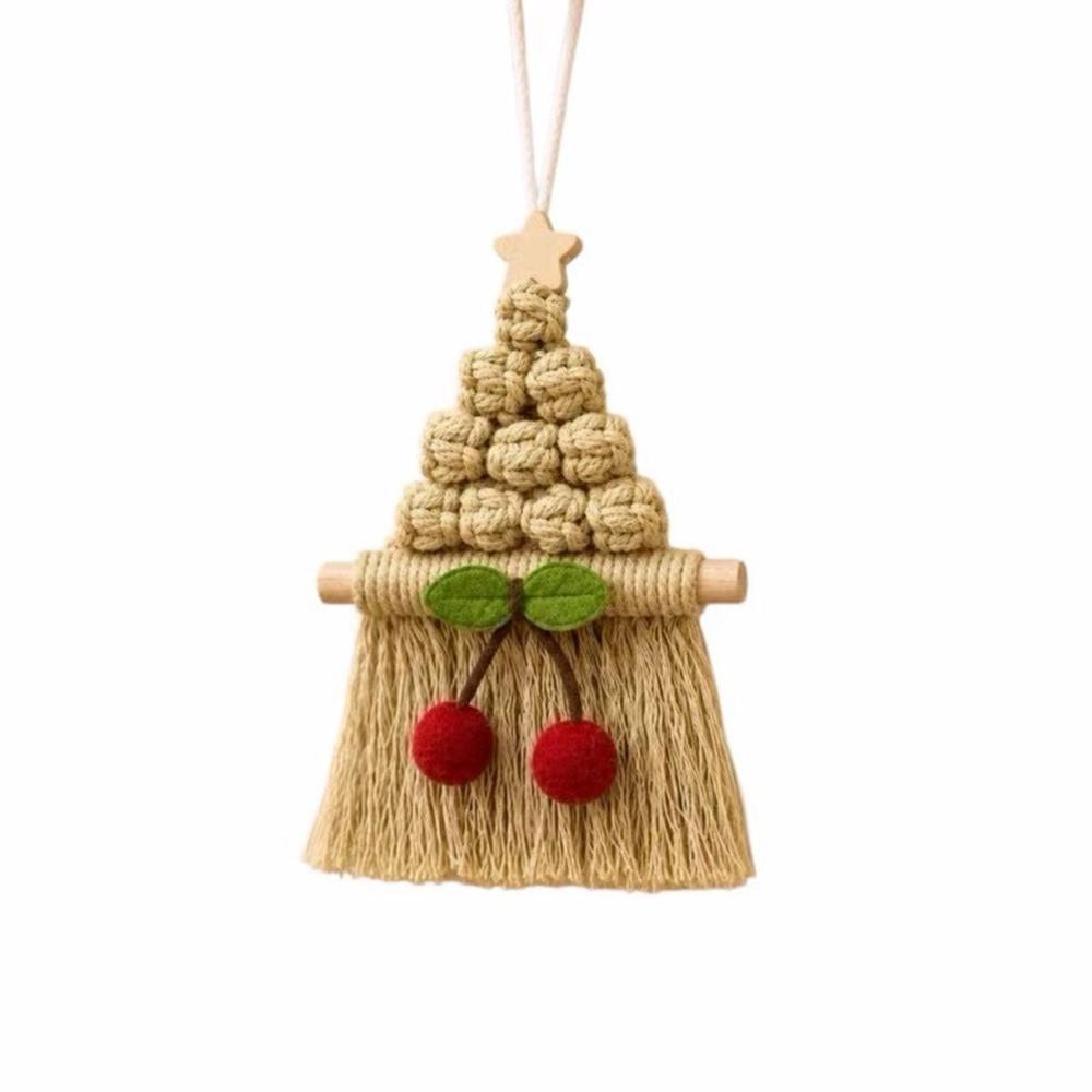 Cotton Xmas Tree Hanging Pendant Hand Woven Christmas Door Hanging Home Christmas Decor