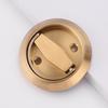 Stainless Steel Invisible Door Lock with Pull Ring, Single/Double-Sided Mounted Round Handle.