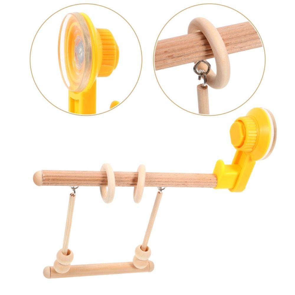 Suspended Bird Perch Suction Cup Parakeet Swing Toy Parrot Training Rack for Cage Hanging