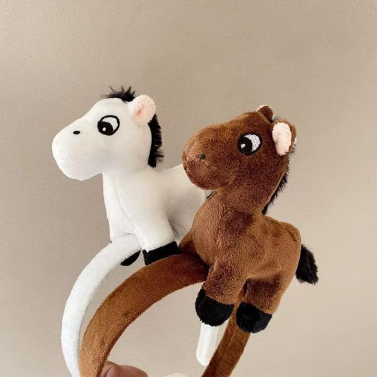 Hair Hoop Comfortable Fit Soft Plush Headband Year of Horse 2026 Cartoon Design Headband Shoots Cosplay Accessories