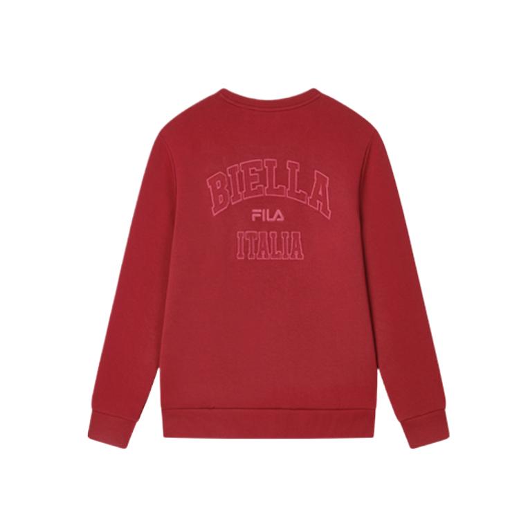 Fila Originalebella Comfortable Skin-Friendly Soft Logo Embroidered Long Sleeve Sweatshirt Men sweatshirt Rose-Burgundy F11M519213F-WI