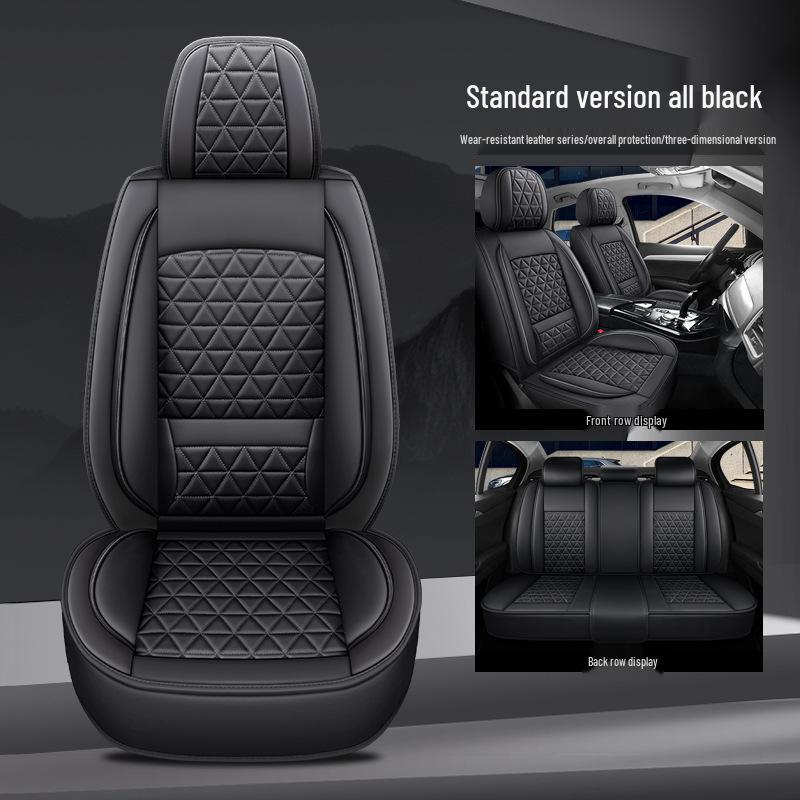 All-Season Full Leather Car Seat Cover, Dirt-Resistant, Universal Fit, Comfortable Hand Feel