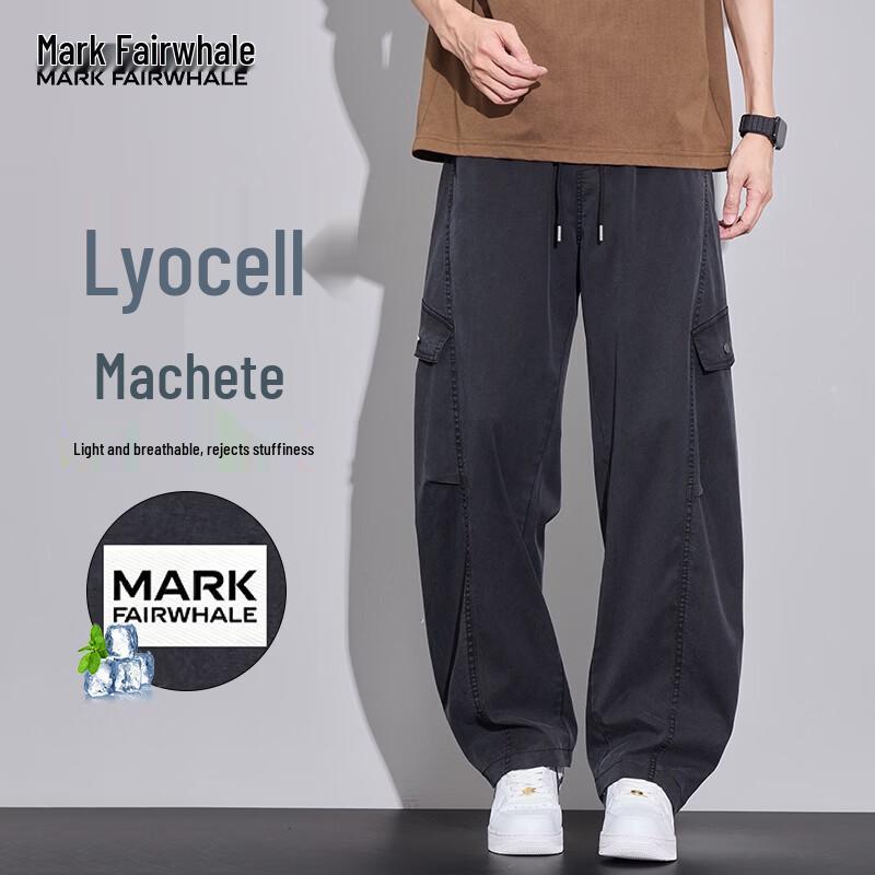 MARK FAIRWHALE Men s Ice Silk Tencel Casual Workwear Pants M