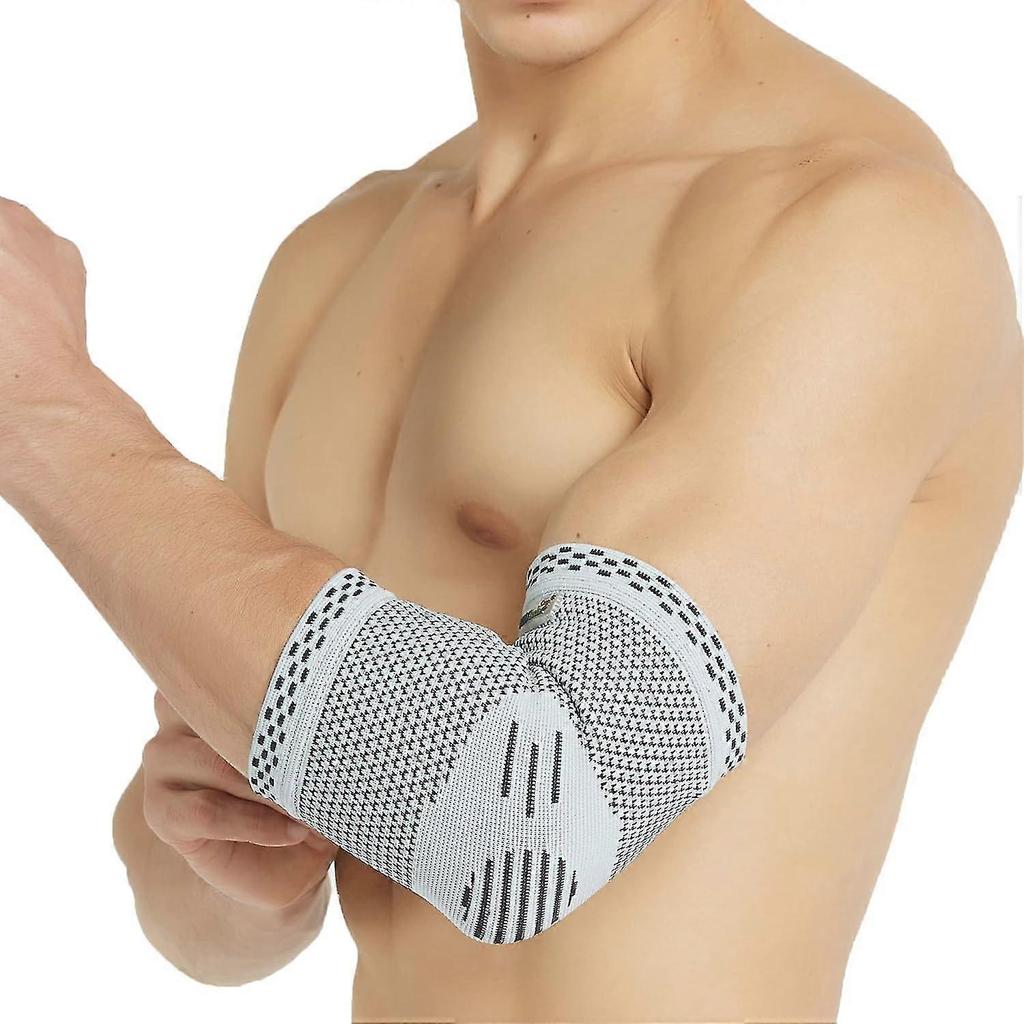Manicotto di Supporto per Gomito - Fibra di Bambù Tessuto a Maglia Intrecciato 3D - Elastico e Traspirante (taglia XL, 1 unità)