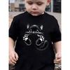 European Sizes Summer Boys' Stylish Short-Sleeve T-Shirt Featuring a Cute Black Cat Cartoon Print, Perfect for Outdoor Casual Wear
