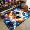 1PC Soccer Ball Fire Non-Slip Floor Carpet Compatible for Office&Living Room&Bedroom&Dining Room -  Soft & Pattern, Vibrant Colors-H0388
