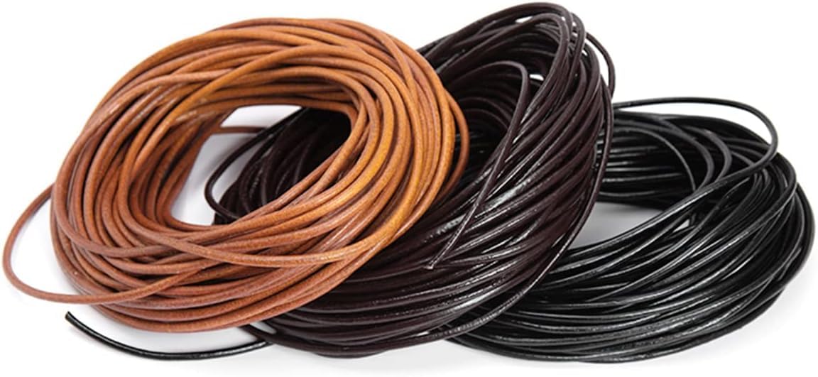 

Шнур из натуральной кожи WUTA для ювелирных изделий и DIY-поделок и 10 м для изготовления ожерелий, браслетов, ожерелий, бисероплетения, ремешков, (3 мм, Черный, Коричневый, Натуральный,