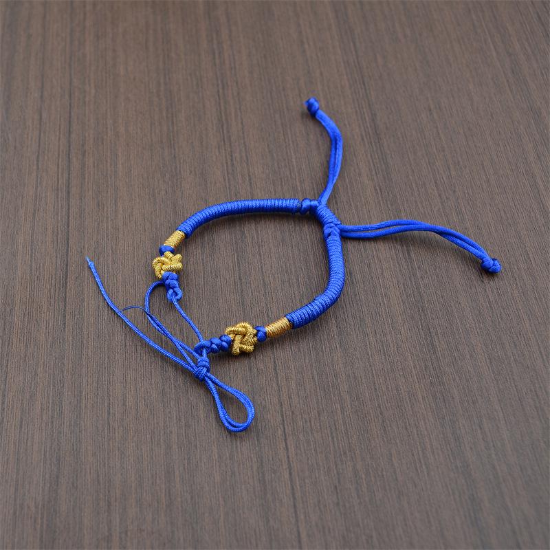 Handmade Woven Bracelet with Ping'an Buckle and Lucky Beads - Unisex DIY Semi-finished Bracelet Rope