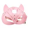Fox Masquerade Mask Faux Leather Adjustable Full Face Covers for Cosplay Halloween Parties Punk