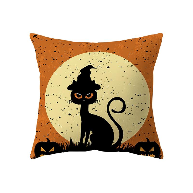 Pumpkin Alphabet Halloween Theme Pillow Cover Sofa Cushion  Holiday Gift Party Decoration Home Decor