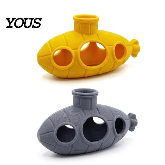 Aquarium Hiding House 3D Printed Hollow Submarine Fish Tank Decorations, Shrimp Hideout Breeding Ornament, Cave Shelter for Betta Lizards