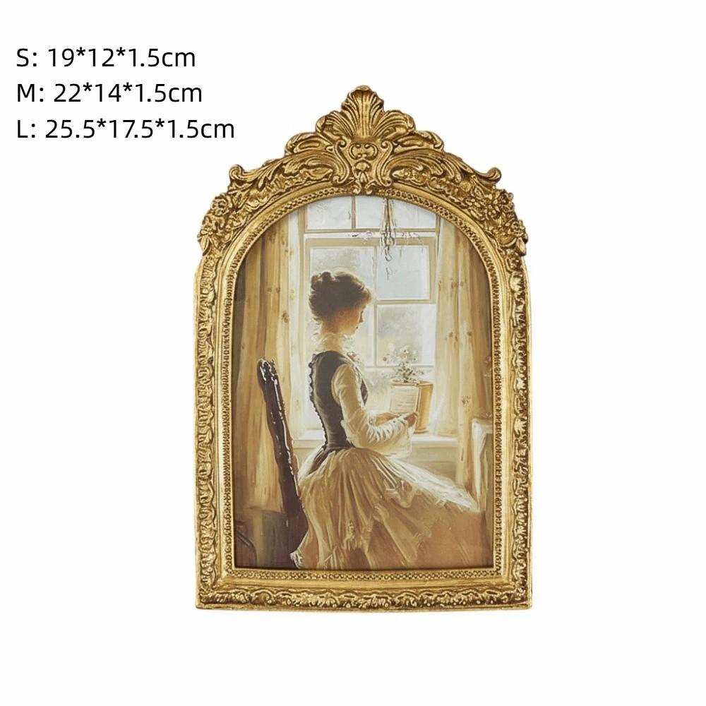 Golden Lace Decorative Photo Frame Arch Shaped Wall Hanging Decor Photo Frame Photo Display Design Picture Frame Home Frame