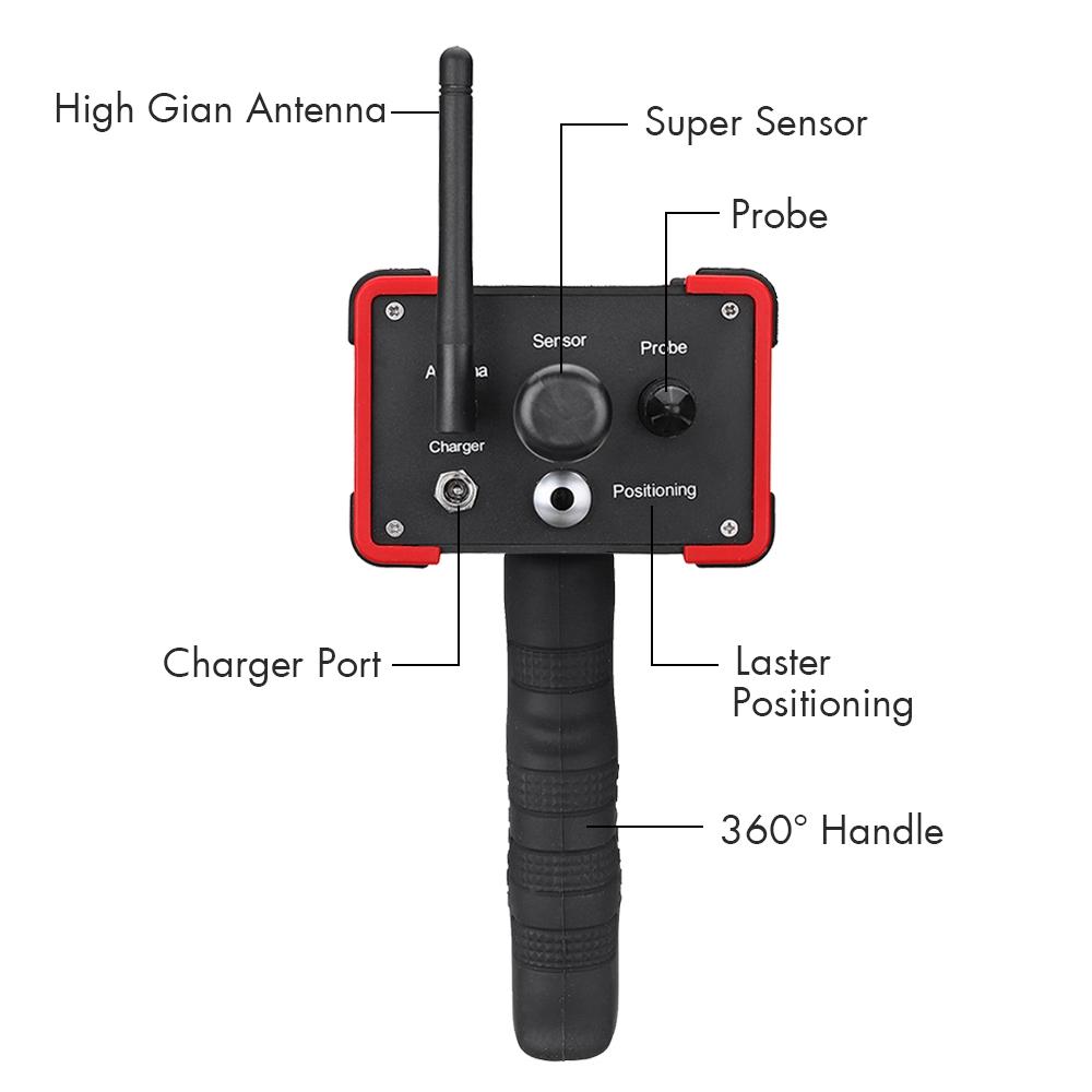 Depth Metal Detector Rechargeable Pointing Long Range Dual System Gold Gem Metal Digital Laser Detector 30M