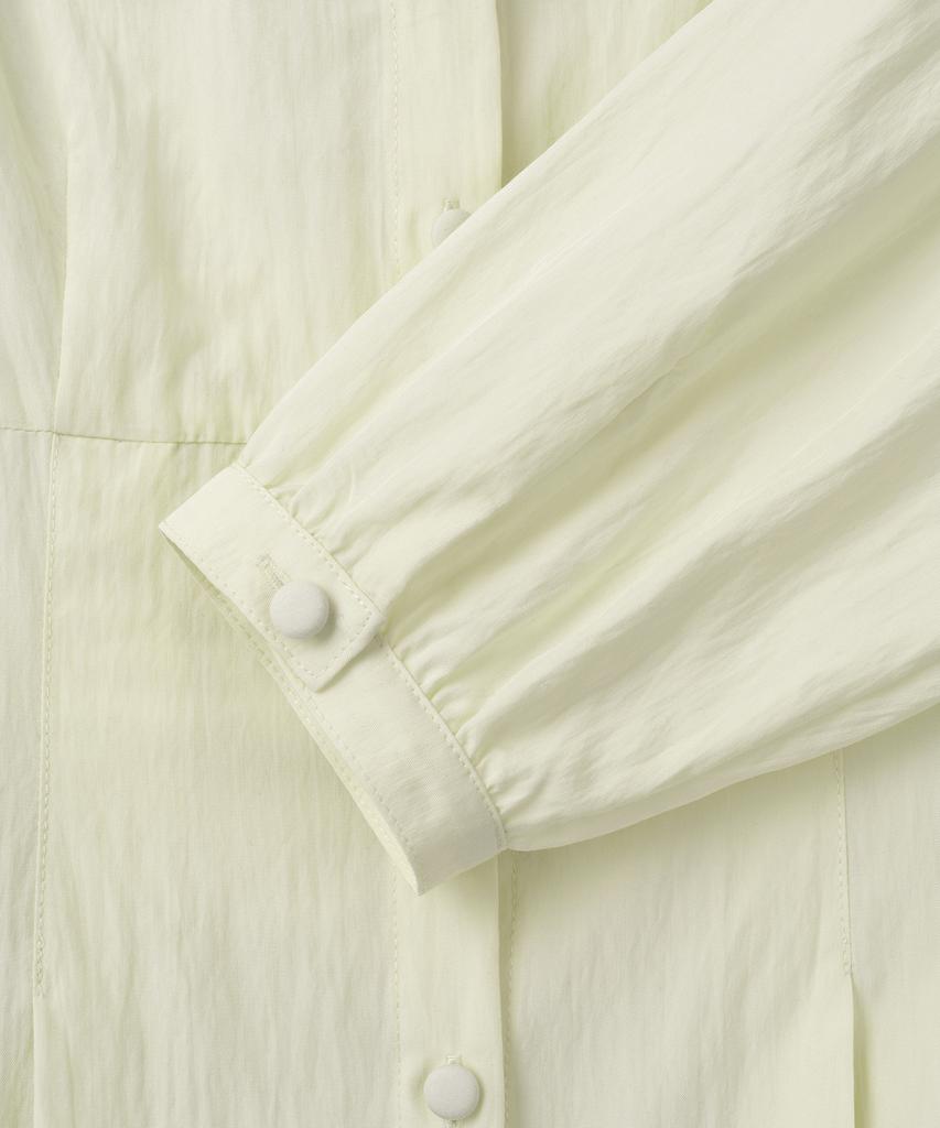 BASIKA V-Neck Pleated Tie Blouse (Butter)