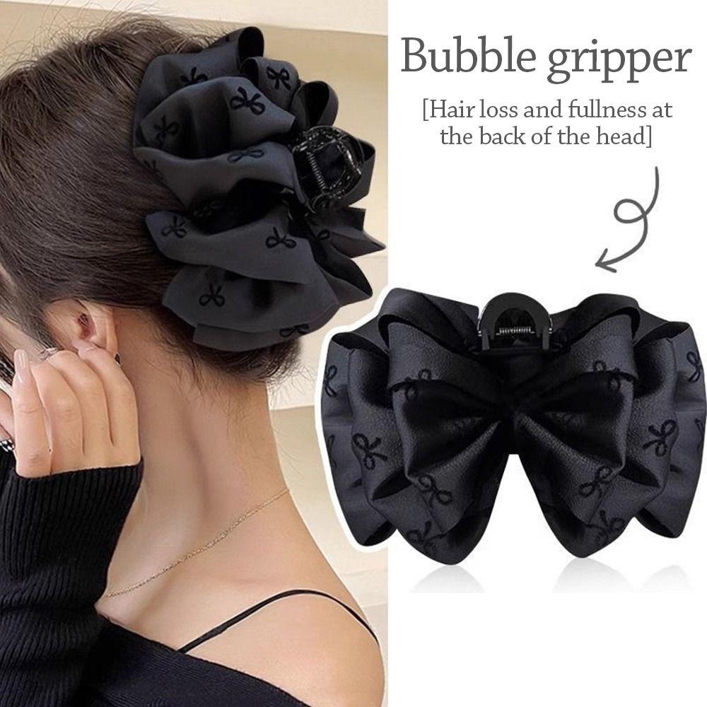 Double-sided Hair Claw Bowknot Shark Clip Fashion Bow Hairgrips for Women Girls