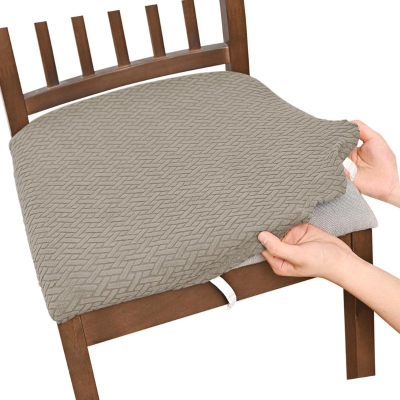 Stretch Dining Chair Seats Cover Striped Grid Elastic Upholstered Chairs Cushions Slipcover AntiDirty Protectors Removable