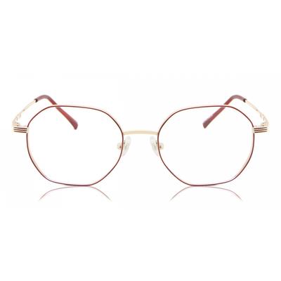 Full Rim Geometric Red Gold Hurp M297c Fashion Unisex Eyeglasses