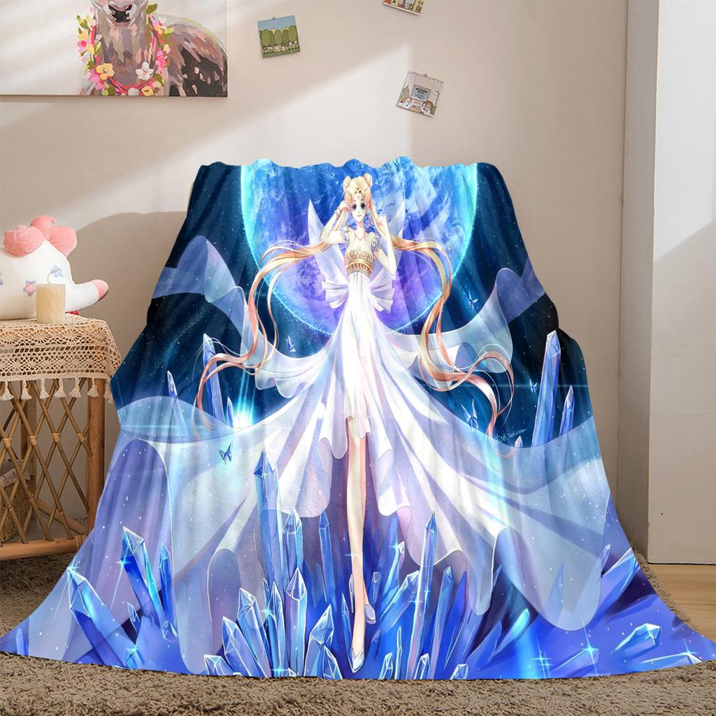 Japanese anime cute cartoon theme Sailor Moon Tsukino Usagi blanket suitable for home beds, sofa covers, office nap, outdoor warm blankets O4