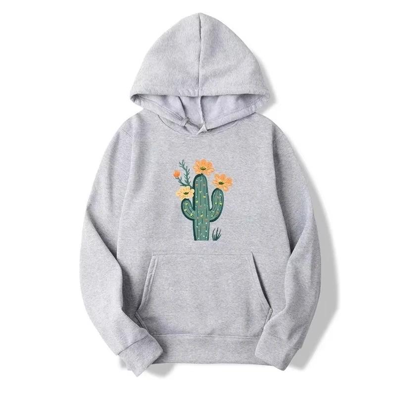 Mexican Japanese Cactus Pattern Printed Women's Sportswear Fashionable and Warm 2D Hooded Casual Hoodie Women's Wear