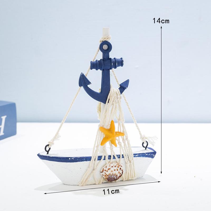 Solid Wood Sailboat Ornaments: Mediterranean Table Decorations & Creative Photography Props