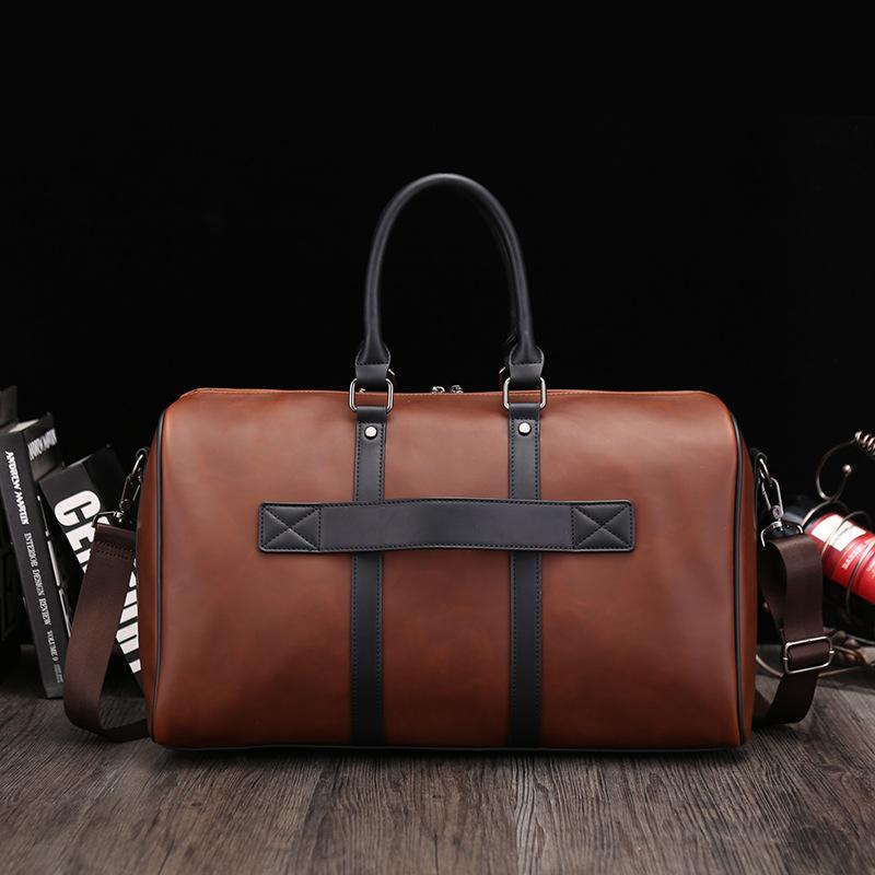 Nuova Moda Retro Cavallo Pazzo Casual PU Grande Capacità Borsa da Viaggio Duffel Viaggio di Lavoro Leggera a Corta Distanza Borsa da Viaggio per Imbarco da Uomo