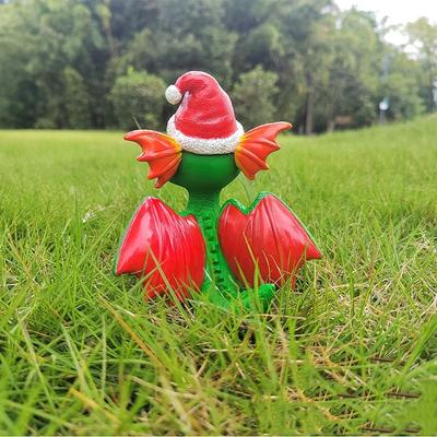 3D Christmas Dragon Sculpture Cool Kawaii Dragon Resin Ornament Romance Modern Christmas Dragon Doll Home
