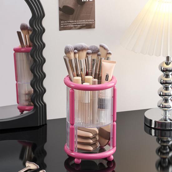 Makeup Brush Holder Desktop Lipstick Eyebrow Pencil Organizer 2-Tier Cosmetic Brush Cup for Dressing Table Organization