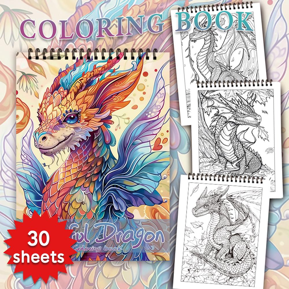 Malbuch für Erwachsene - 30 Blätter Damen-Spiralmalbuch, 11,2 x 8,3 Zoll, Zeichenbuch, Geburtstagsgeschenk, Geschenk für eine Feiertagsparty