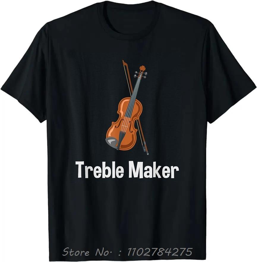 

Violinist Oversized T-shirt Treble Maker Violin With Bow Men s Clothing Custom Fitness T Shirt Hip Hop Tees Cotton Tshirt 4XL