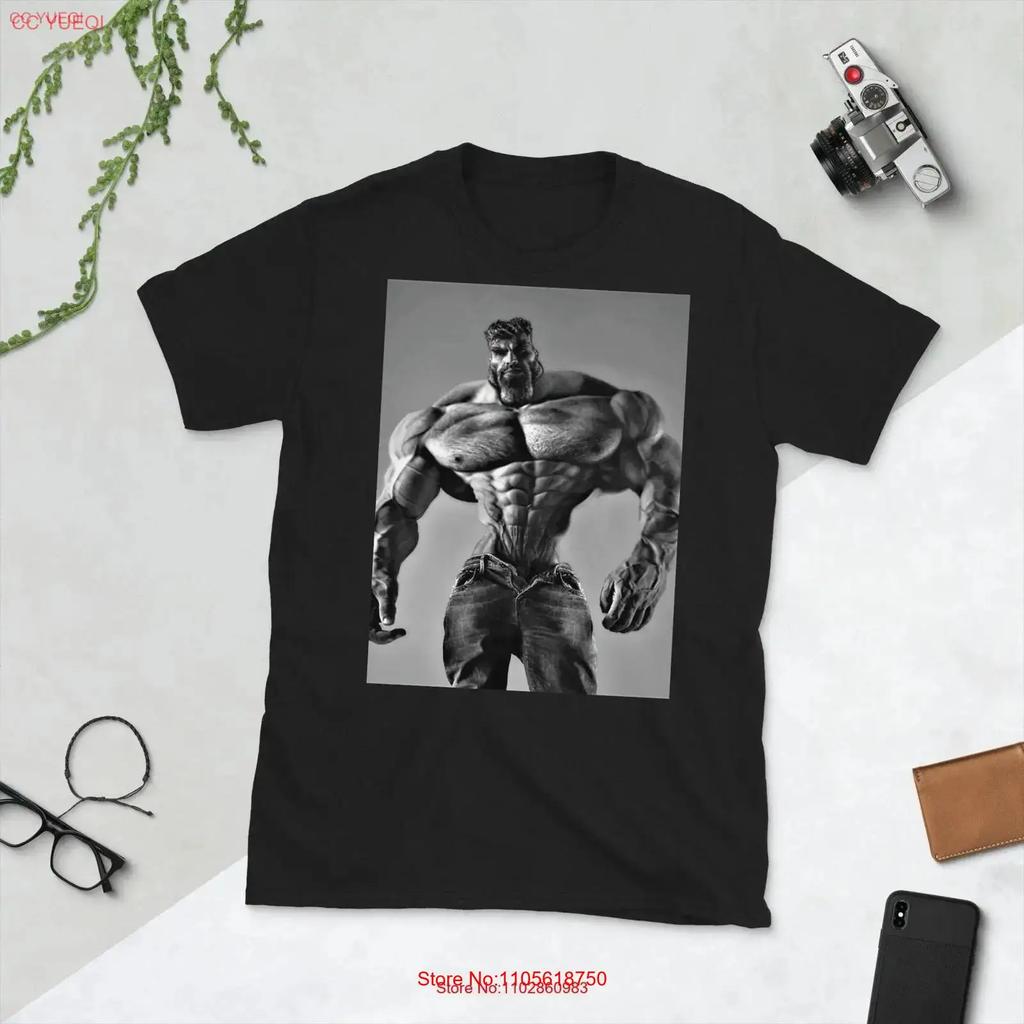 Gigachad Meme Funny Giga Chad Photoshop T shirt vintage homme Stretched Top For Everyday Wear Unisex Breathable