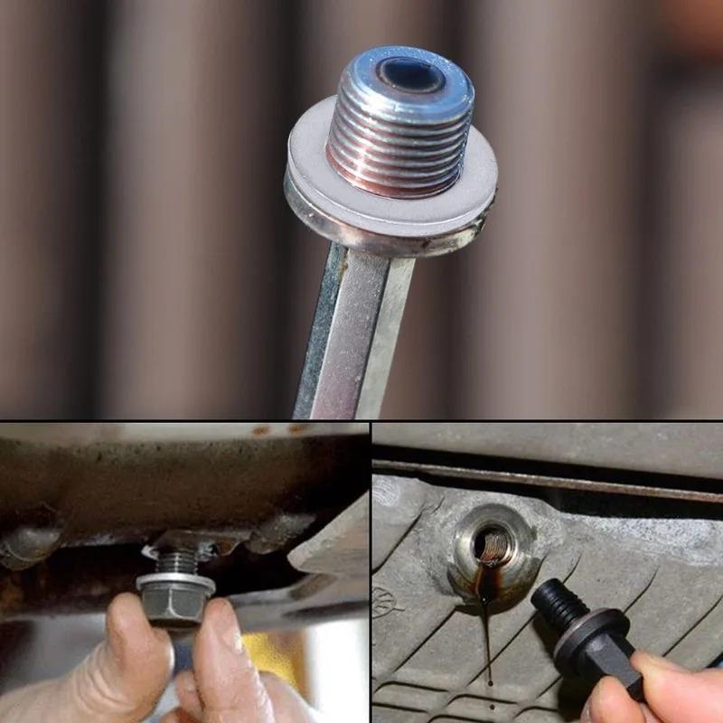 14mm Aluminum Oil Drain Plug Crush Washer Set Non-Slip for Lasting Sealing Car Exterior Accessories for Oil Change Compatible