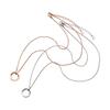 Pair Necklace Surgical Stainless Steel 316L Cubic Zirconia Allergy Free Cross Pink Silver [White Clover] & 4SUP097GO&4SUP098SV
