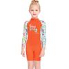 Girls 'swimsuit Children's One-piece Swimsuit Long-sleeved Sunscreen Quick-drying Baby Small Middle Children Snorkeling Surfing Jellyfish Clothes