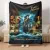 Name Custom Caribean Pirates Print Flannel Blanket High Quality Warm Comfortable Cover for All Seasons Perfect for Gifts Home Decor