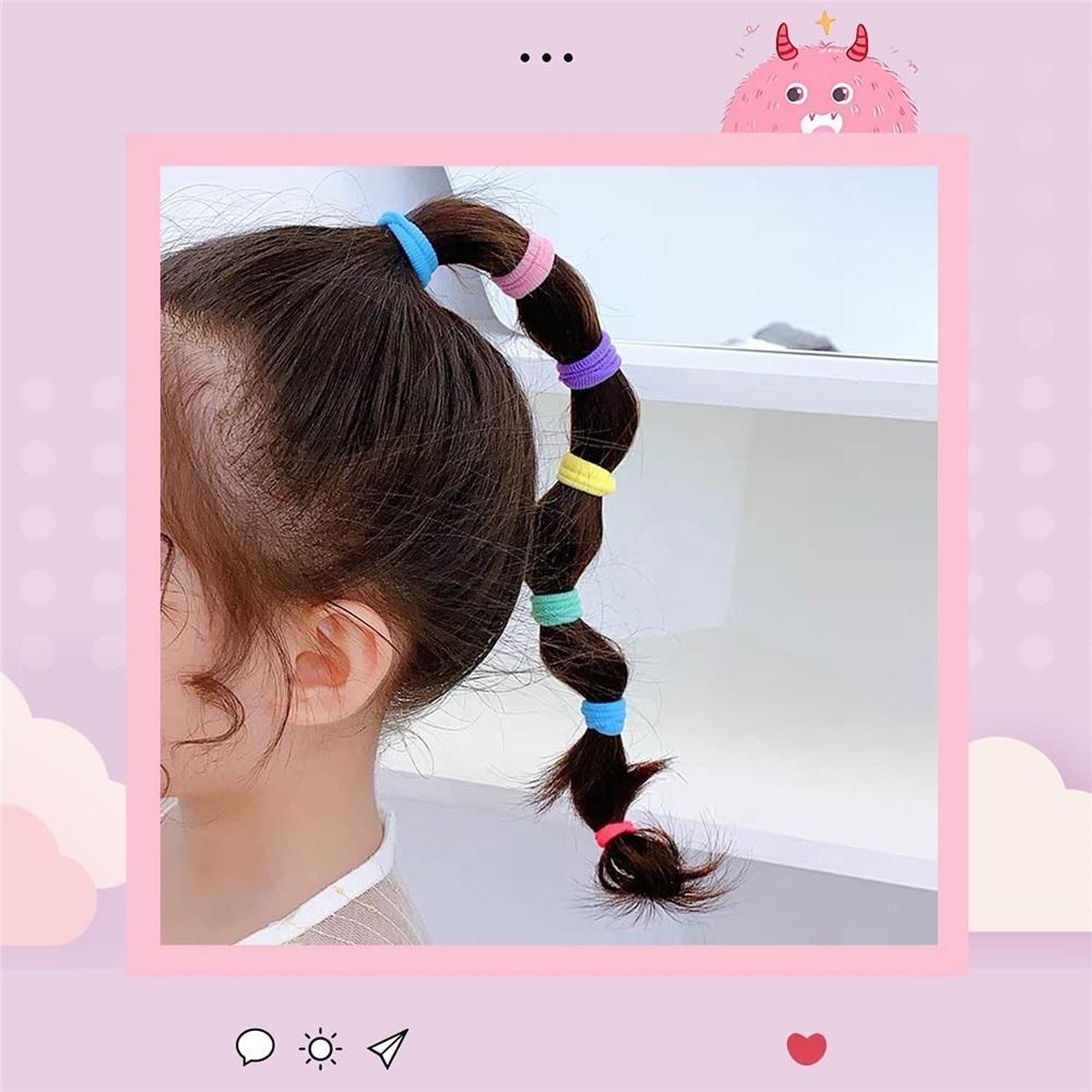 100 baby girl hair ties, cotton toddler hair ties, small seamless headbands, elastic cute hair accessories