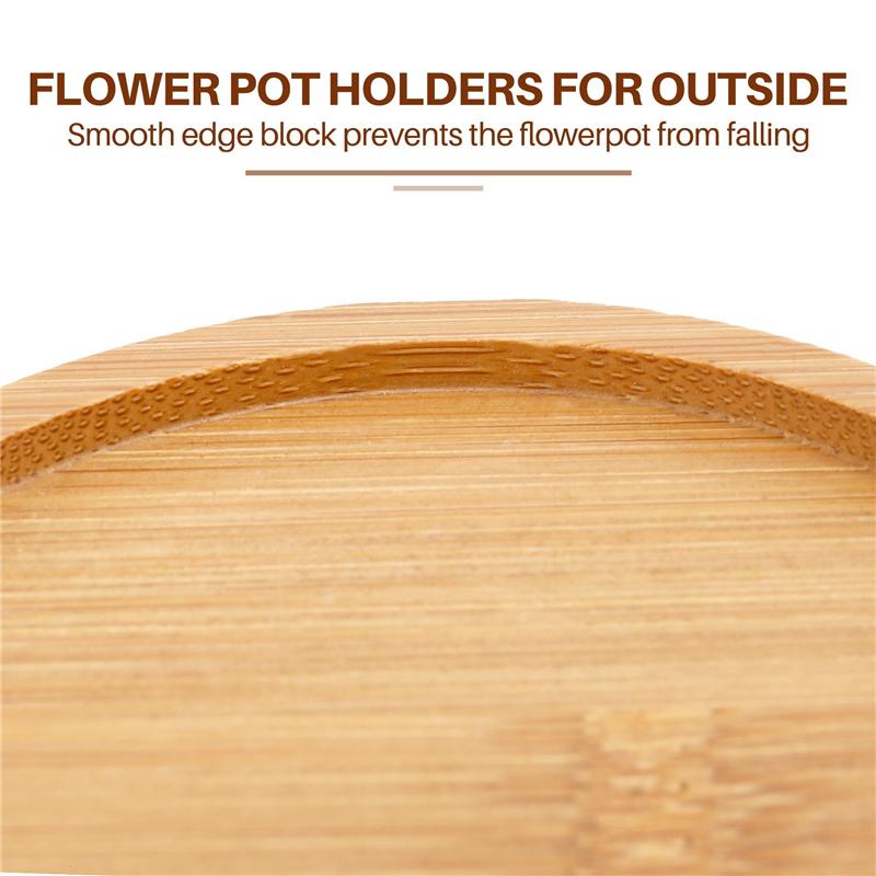 ABMH-2X Wooden Plant Stand Flower Pot Base Holder Stool High Stool Balcony Succulent Round Flower Shelf For Indoor Outdoor