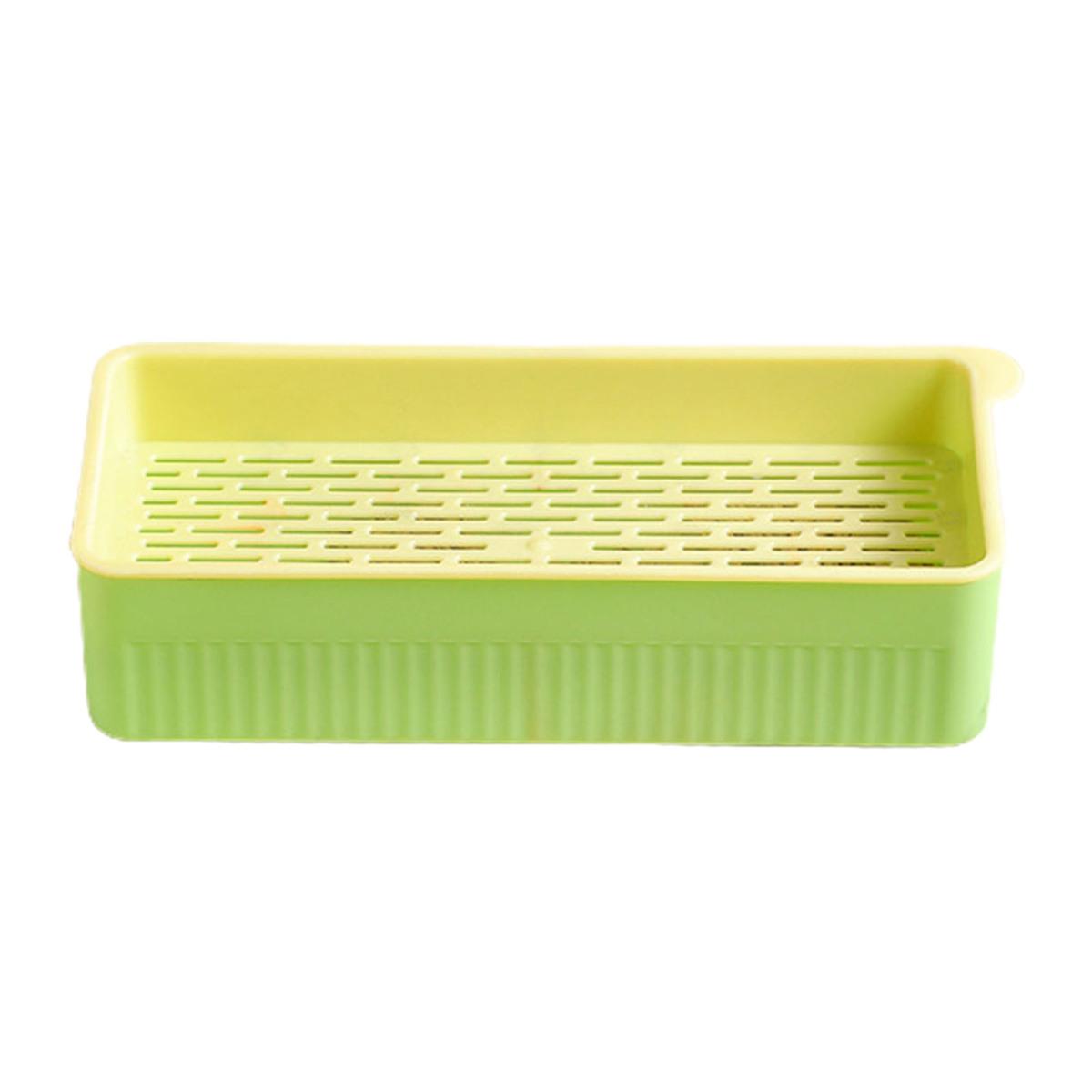 

Кашпо для кошачьей травы со съемным дном, двухслойное контрастное цветное нескользящее основание, легко моющееся, пластиковая подставка для кошачьих ростков, горшок для выращивания зелёный