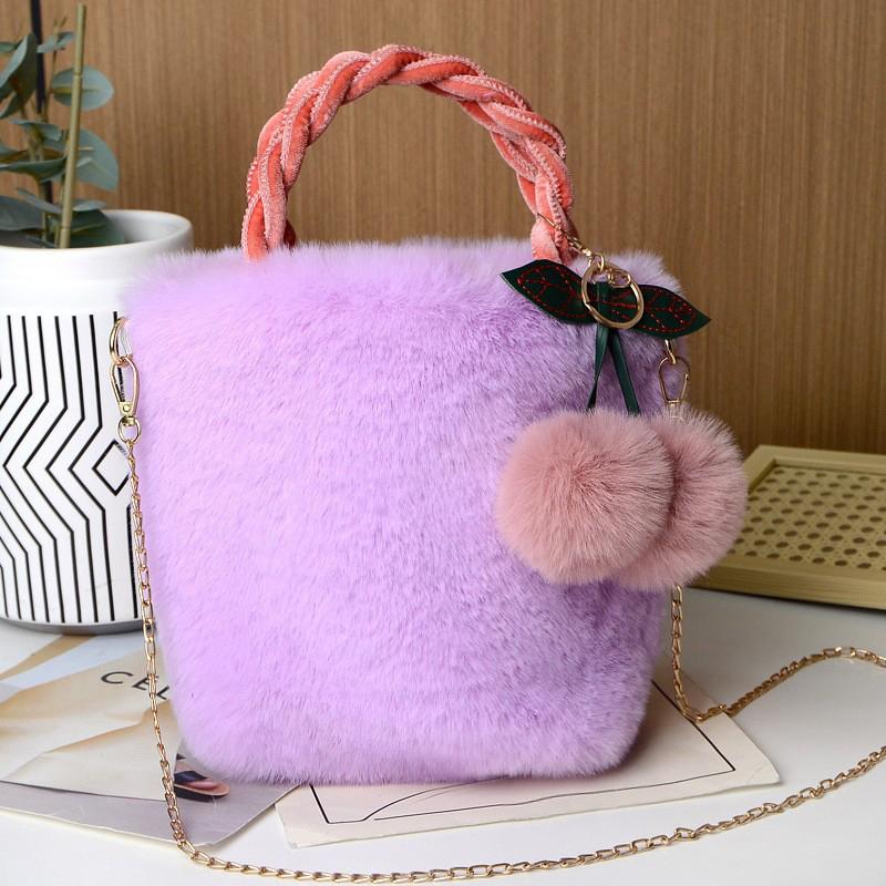 Large Capacity Plush Bag High Quality Soft Plush Travel Bucket Bag Cherry Maiden Plush Tote Bag