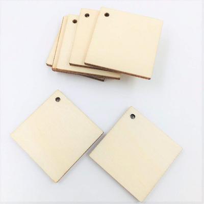 NUORUI 25PCS Diamond Square Shape Unfinished Wood Earring Blanks Laser Cut Wooden Jewelry Accessories (1" H X 1" W)