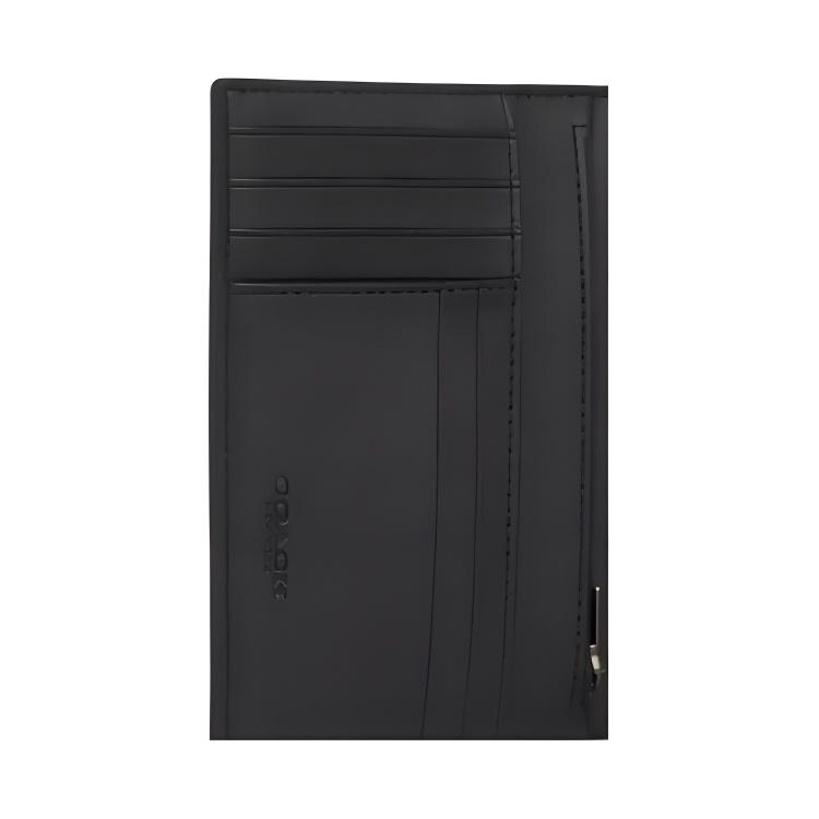 New COACH Coated Canvas Card Holder Mini Men's Black Gray CX878-QBGRM
