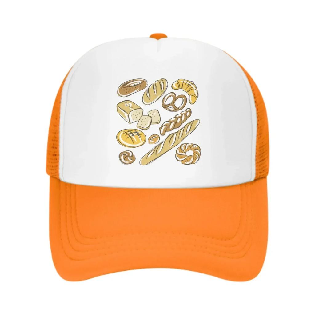Bakery Baguette Mesh Trucker Hats for Men Women Adjustable Casual Fashion Baseball Caps for Outdoor Activities