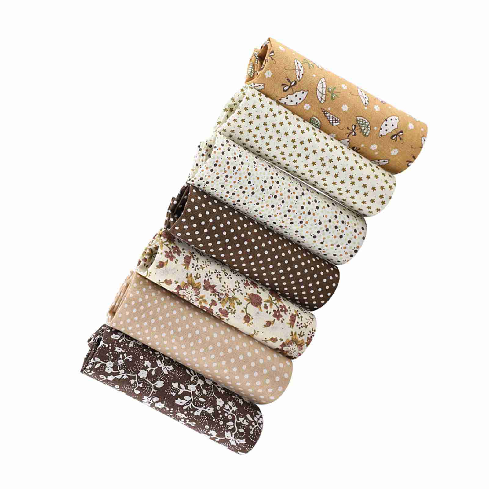

7pcs 25*25cm Cotton Fabric DIY Assorted Squares Pre Cut Bedding Kit Quarters Bundle Coffee Seri