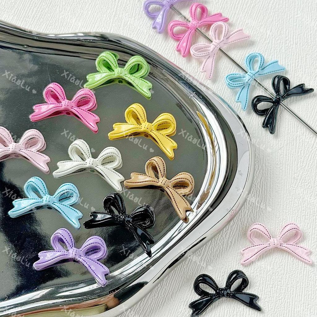 Macaron Color Bow Tie Bead String Necklace & Hair Accessories