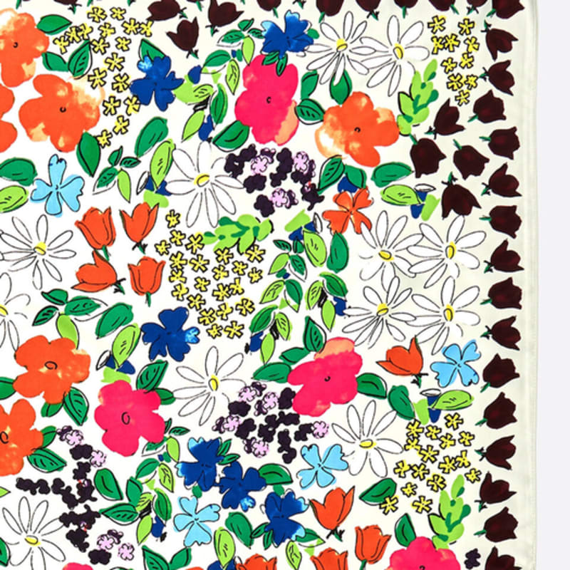 BIMBA Y LOLA Watercolor Flower Garden White Scarf B256AIF006WHF